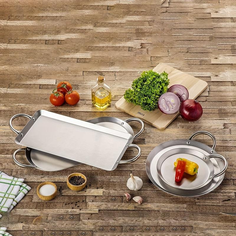 Stainless Steel Crepe Pan Comal Griddle for Tortillas Quesadillas Fajitas