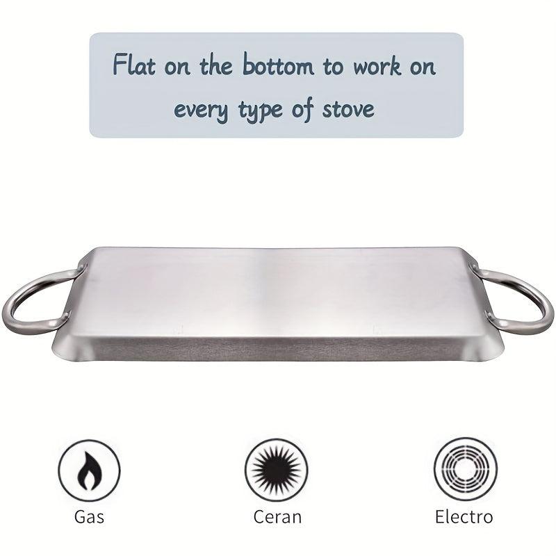 Stainless Steel Crepe Pan Comal Griddle for Tortillas Quesadillas Fajitas