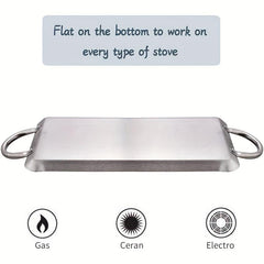 Stainless Steel Crepe Pan Comal Griddle for Tortillas Quesadillas Fajitas