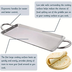 Stainless Steel Crepe Pan Comal Griddle for Tortillas Quesadillas Fajitas