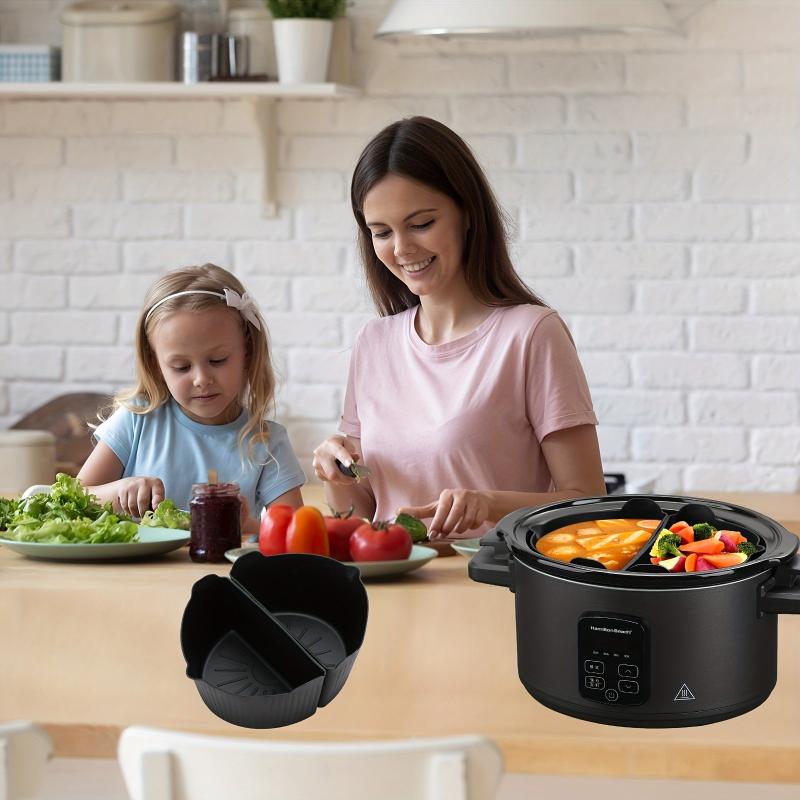 2pcs Slow Cooker Dividers Silicone Liners Reusable Kitchen Gadgets