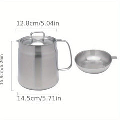 Stainless Steel Strainer Pot with Fine Mesh Strainer and Lid