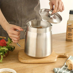 Stainless Steel Strainer Pot with Fine Mesh Strainer and Lid