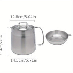 Stainless Steel Strainer Pot with Fine Mesh Strainer and Lid