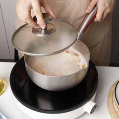 1pc Stainless Steel Saucepan with Glass Cover