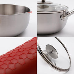 1pc Stainless Steel Saucepan with Glass Cover