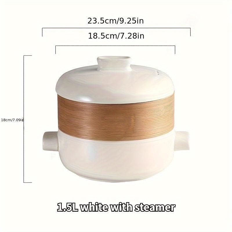 Japanese Style Steamer Casserole with Bamboo Basket Soup Pot