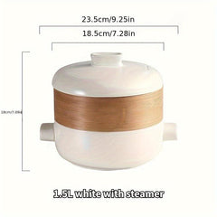 Japanese Style Steamer Casserole with Bamboo Basket Soup Pot