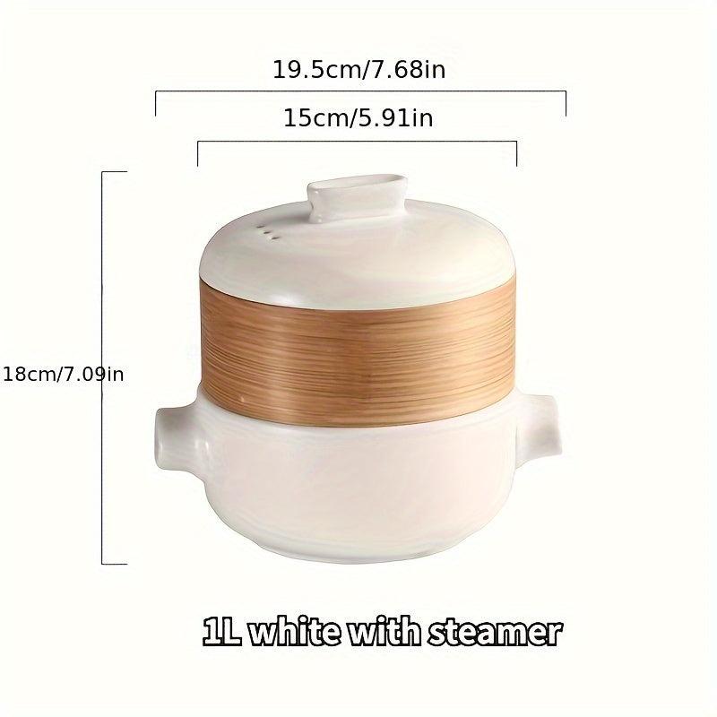 Japanese Style Steamer Casserole with Bamboo Basket Soup Pot