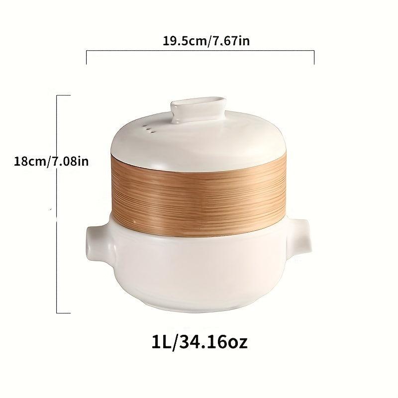 Japanese Style Steamer Casserole with Bamboo Basket Soup Pot
