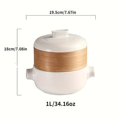 Japanese Style Steamer Casserole with Bamboo Basket Soup Pot