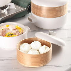 Japanese Style Steamer Casserole with Bamboo Basket Soup Pot