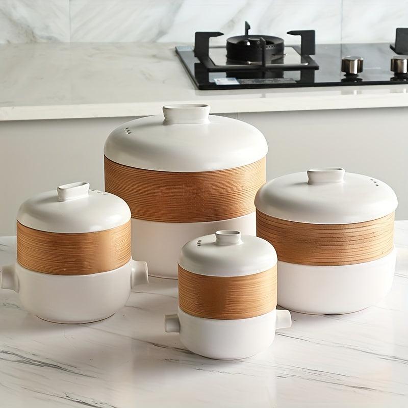 Japanese Style Steamer Casserole with Bamboo Basket Soup Pot
