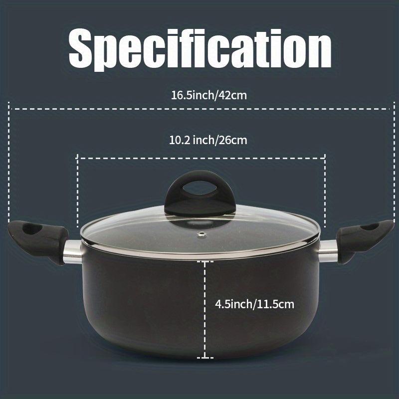 Aluminum Stockpot with Lid for Gas Stovetop and Induction Cooker