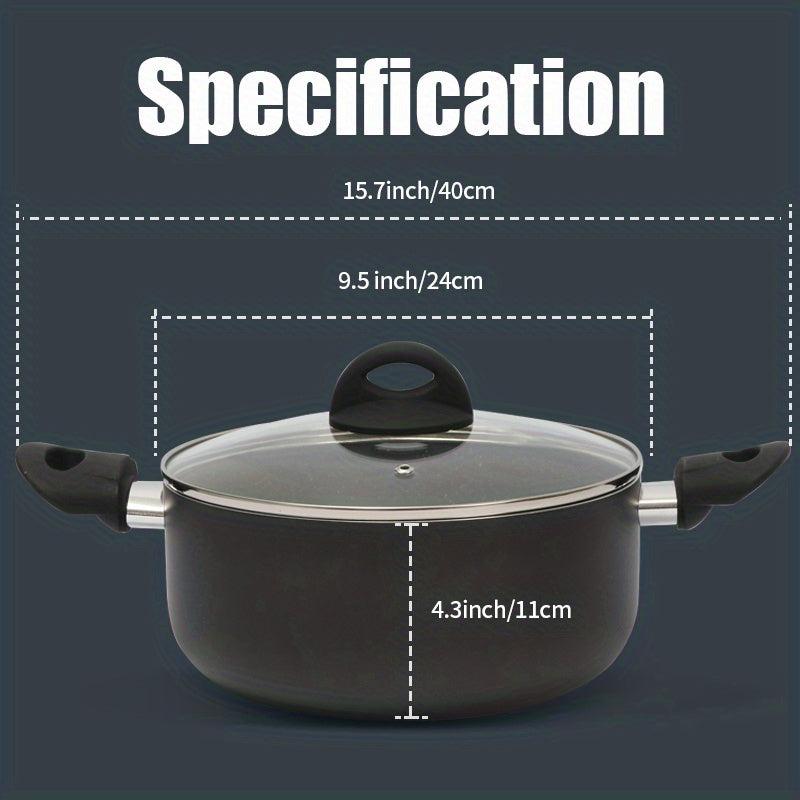Aluminum Stockpot with Lid for Gas Stovetop and Induction Cooker