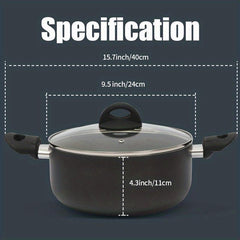 Aluminum Stockpot with Lid for Gas Stovetop and Induction Cooker