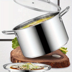 1pc SS Saucepan Pot w/ Glass Cover Braisers Cookware Kitchen Supplies