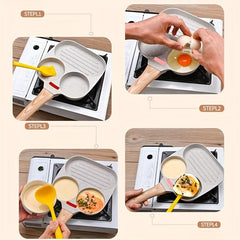 1pc Square Frying Pan 18 Alloy Steel 3 Section Pancake Pan