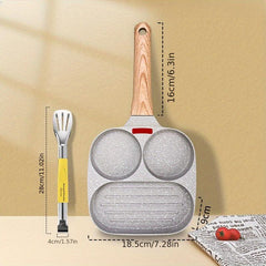 1pc Square Frying Pan 18 Alloy Steel 3 Section Pancake Pan