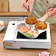 1pc Square Frying Pan 18 Alloy Steel 3 Section Pancake Pan