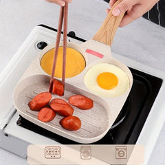 1pc Square Frying Pan 18 Alloy Steel 3 Section Pancake Pan