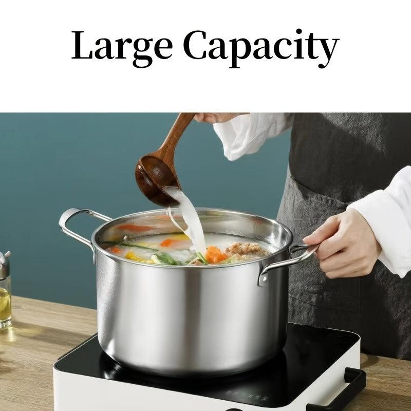 1pc Stainless Steel Soup Steamer Large Capacity for Electromagnetic Stove