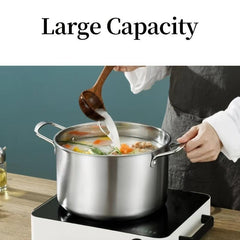 1pc Stainless Steel Soup Steamer Large Capacity for Electromagnetic Stove