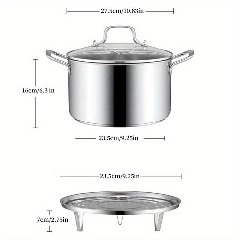 1pc Stainless Steel Soup Steamer Large Capacity for Electromagnetic Stove