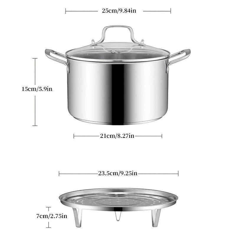1pc Stainless Steel Soup Steamer Large Capacity for Electromagnetic Stove