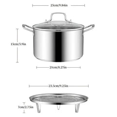 1pc Stainless Steel Soup Steamer Large Capacity for Electromagnetic Stove