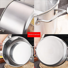 1pc Stainless Steel Soup Steamer Large Capacity for Electromagnetic Stove