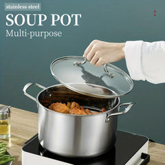 1pc Stainless Steel Soup Steamer Large Capacity for Electromagnetic Stove