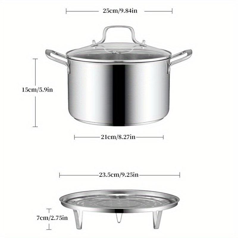 1pc Stainless Steel Soup Steamer Large Capacity for Electromagnetic Stove