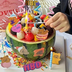 16pcs Bear Cake Toppers Birthday Party Cupcake Decoration