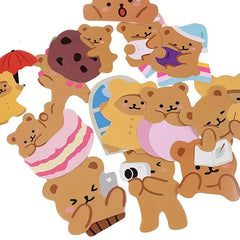 16pcs Bear Cake Toppers Birthday Party Cupcake Decoration