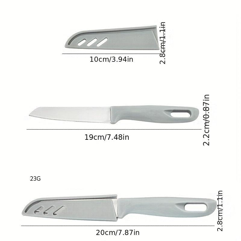 1pc Stainless Steel Fruit Kitchen Knives With Cover Kitchen Gadgets