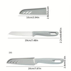 1pc Stainless Steel Fruit Kitchen Knives With Cover Kitchen Gadgets