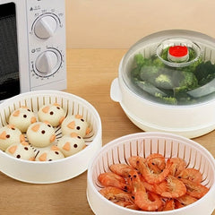 Vegetable Steamer with Lid and Tray for Healthy Meal Prep