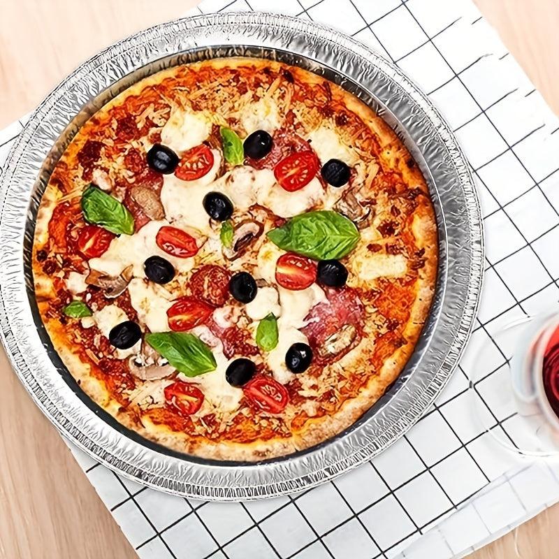 10pcs Circular Aluminum Foil Pot Heavy Duty Disposable Pizza Pot