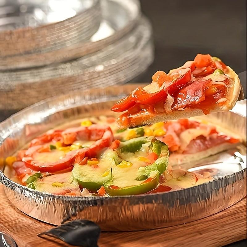 10pcs Circular Aluminum Foil Pot Heavy Duty Disposable Pizza Pot