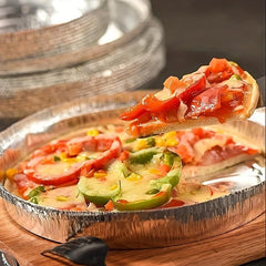 10pcs Circular Aluminum Foil Pot Heavy Duty Disposable Pizza Pot