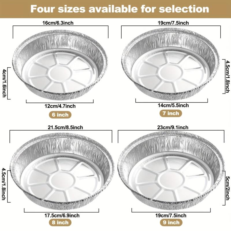10pcs Circular Aluminum Foil Pot Heavy Duty Disposable Pizza Pot