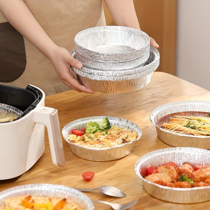 10pcs Circular Aluminum Foil Pot Heavy Duty Disposable Pizza Pot