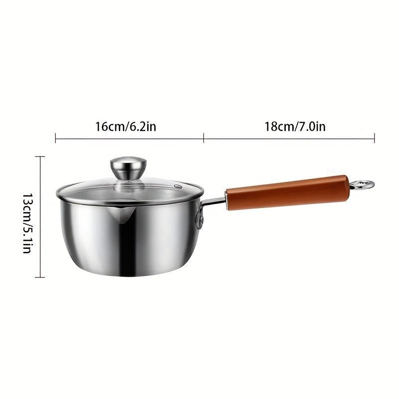 15 Stainless Steel Sauce Pan With Glass Lid Non Stick Saucier