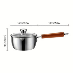 15 Stainless Steel Sauce Pan With Glass Lid Non Stick Saucier