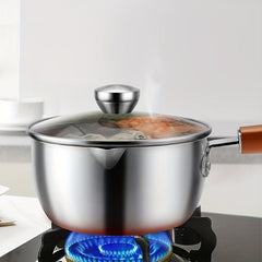 15 Stainless Steel Sauce Pan With Glass Lid Non Stick Saucier
