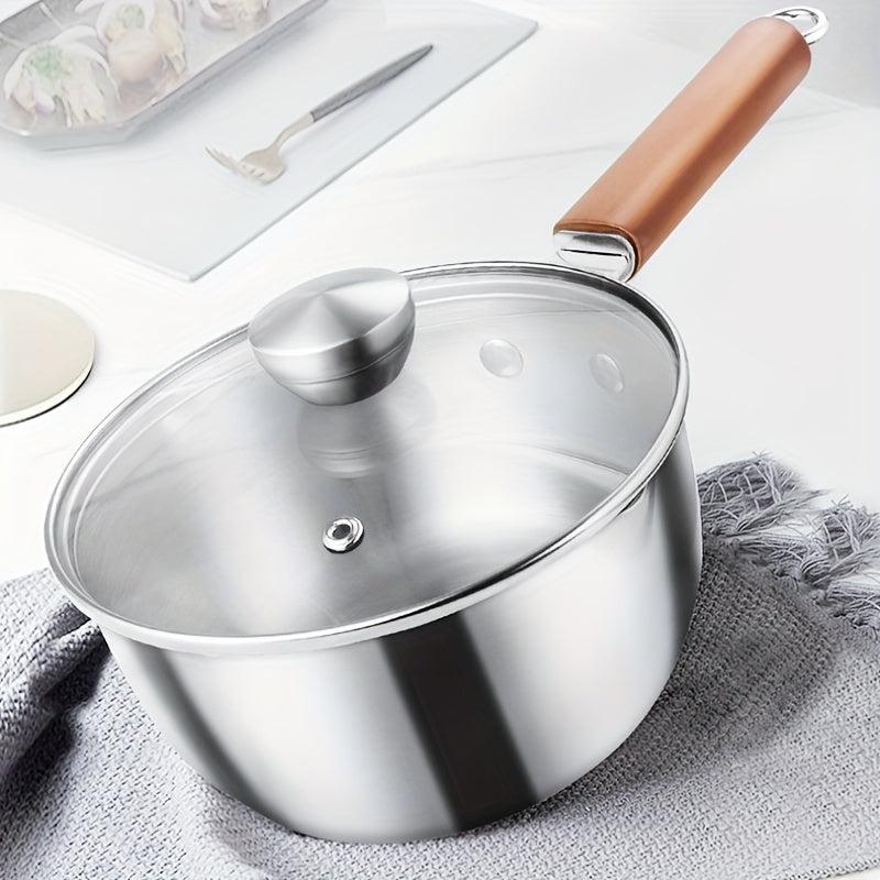 15 Stainless Steel Sauce Pan With Glass Lid Non Stick Saucier