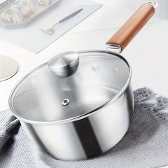 15 Stainless Steel Sauce Pan With Glass Lid Non Stick Saucier