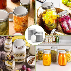 100pcs Regular Mouth Mason Jar Lids Aluminum Split type Leak Proof Secure