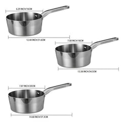 Stainless Steel 3-Layer 16cm Saucepan Mini Saucier Kitchen Utensils